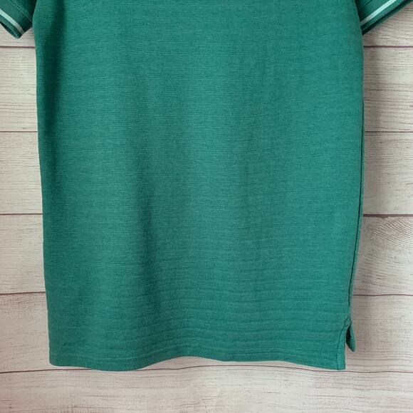 Goodfellow & Co Green and White Polo Ribbed Stripe Short Sleeves Size S - Picture 7 of 16